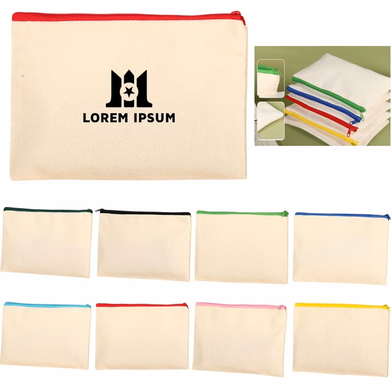 Reusable Canvas Zipper Pouch for Office & School Supplies