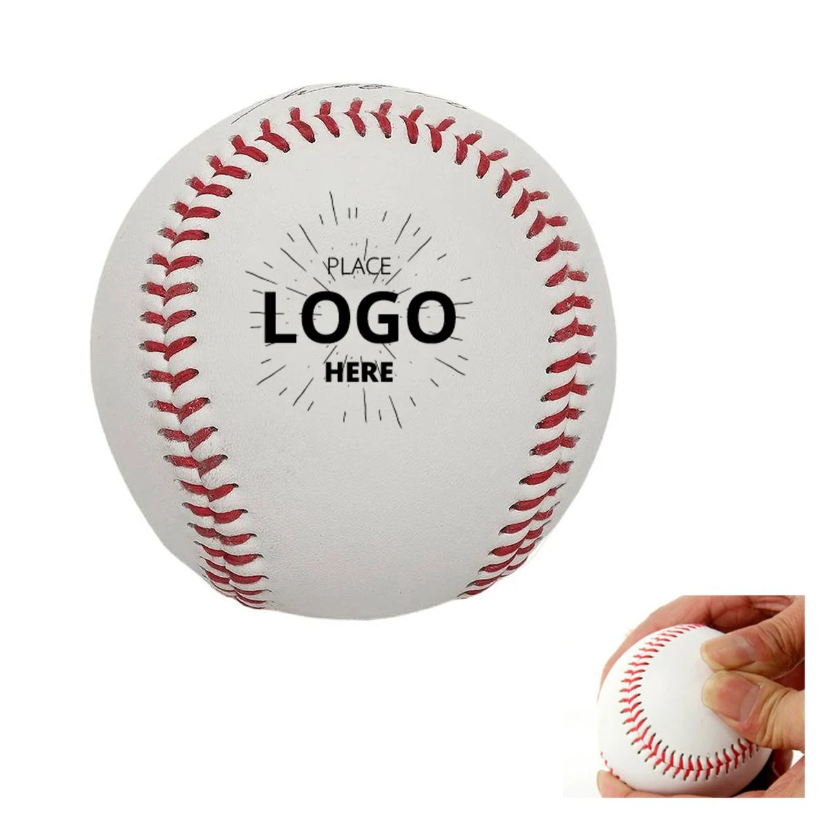 Custom Single-Color Logo Cowhide Wool Core Promotional Baseball 1