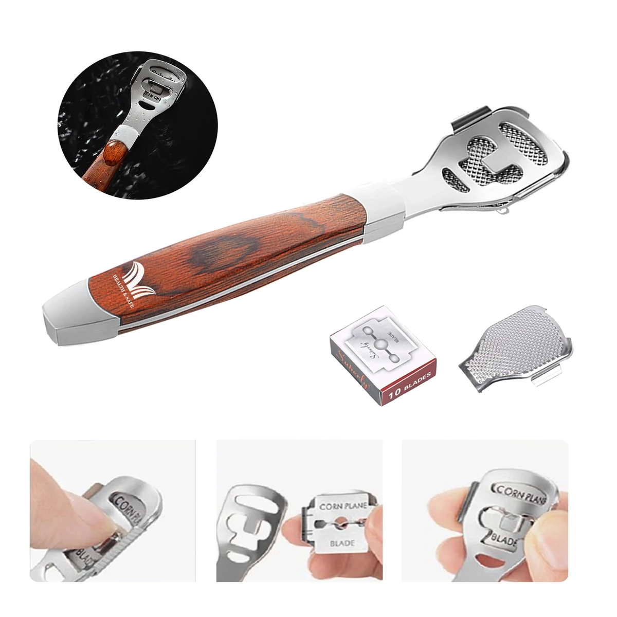 Stainless Steel Foot Care Callus Shaver Set 1