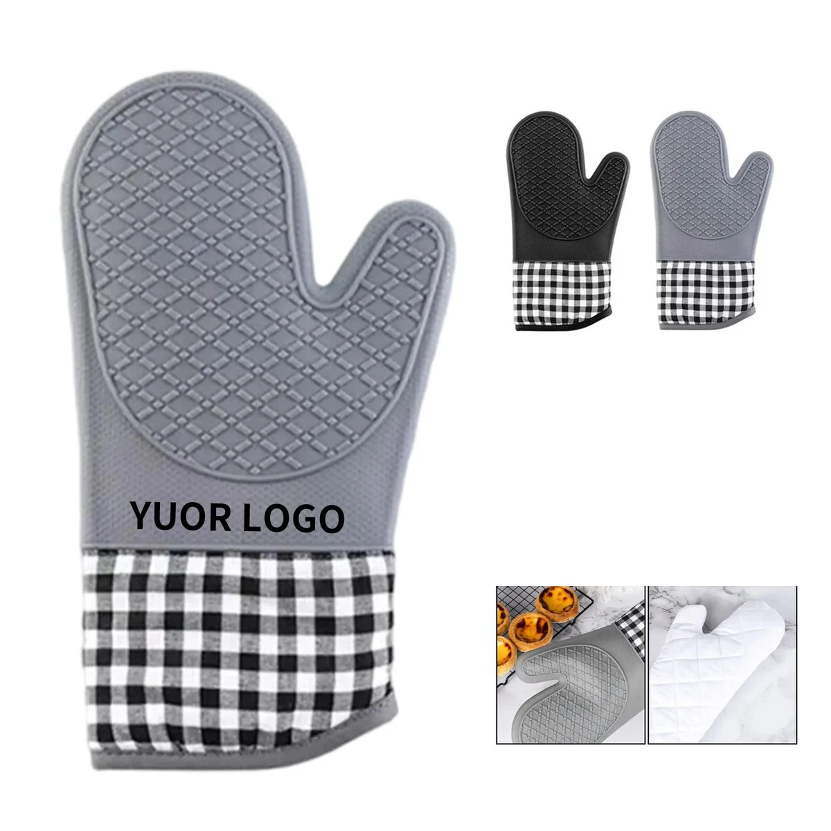 Heat Resistant Silicone Mitts for Cooking 1