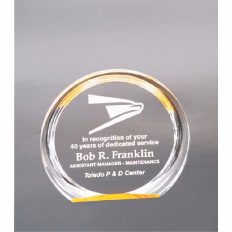 6 3/8" Round Gold Halo Acrylic Award