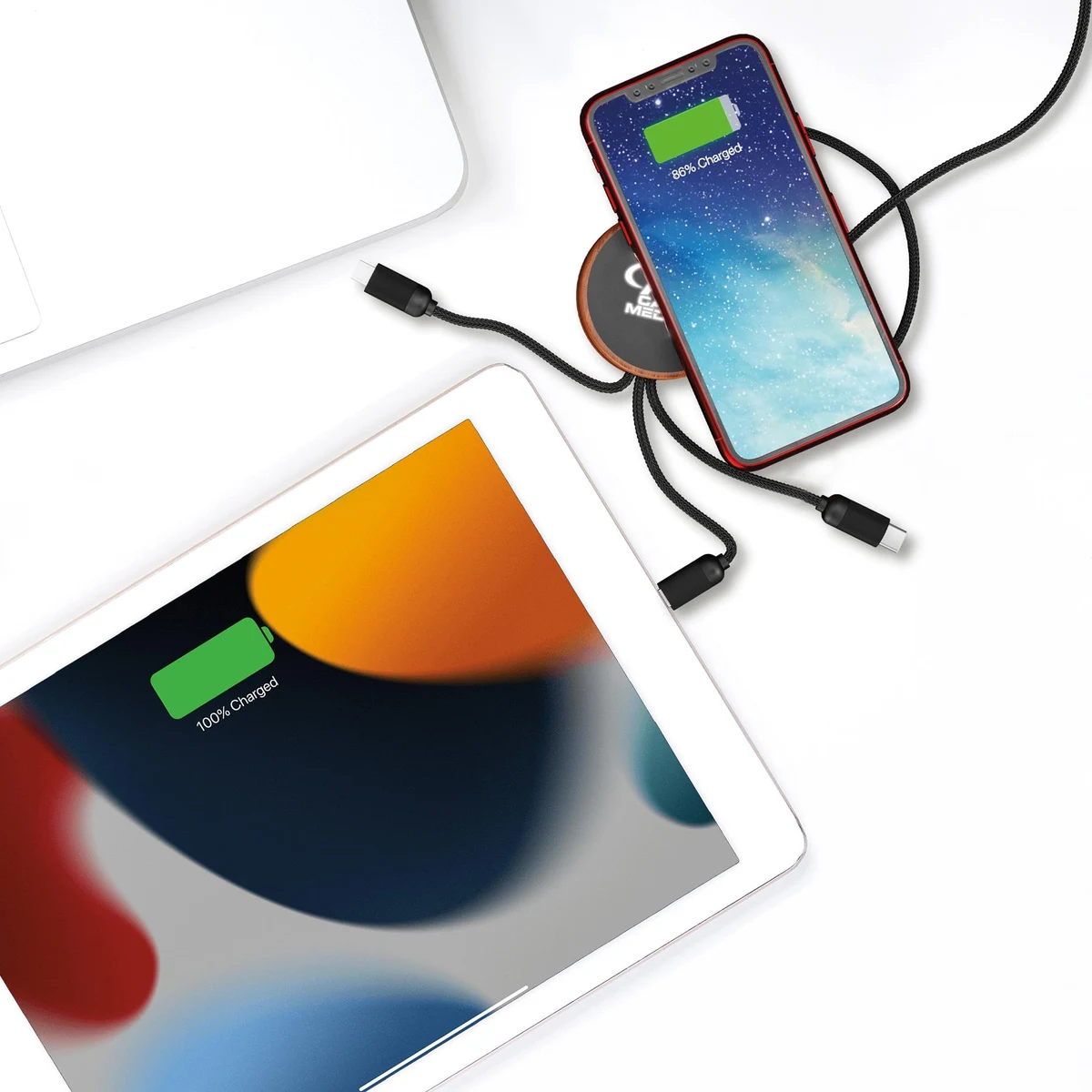 SCX Innovative Design™ 5-in-1 Bamboo 5W Wireless Charging Cable 1
