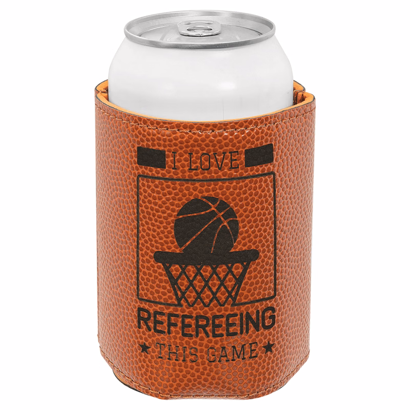 3 3/4" Basketball Leatherette Beverage Holder