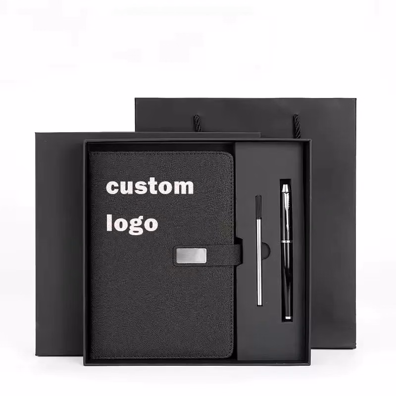 Business Gift Set with Notebook Pen Refill and Gift Bag