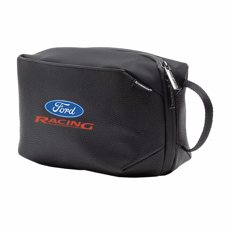 Brookstone Compact Toiletry Kit Vegan Leather Travel Bag