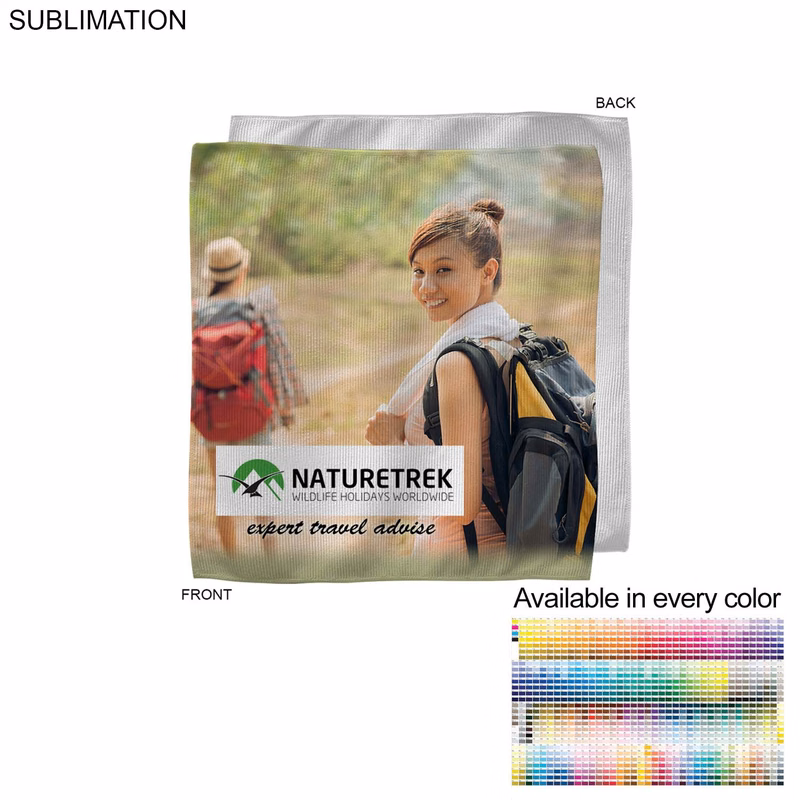 Microfiber Dri-Lite Terry Branding Towel, 10x10, Sublimated Edge to Edge 1 side