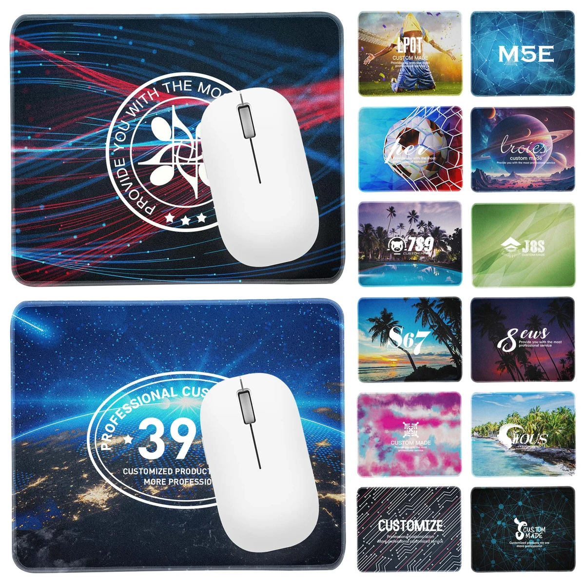 2MM 8" x 9" Rubber Office Mouse Pads 1