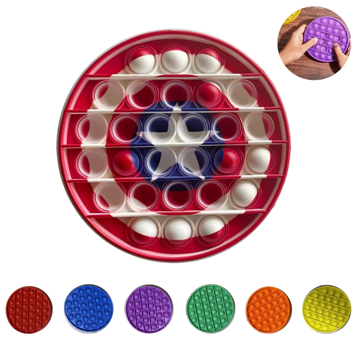 4.7" Dia Full Color Printing Push Pop Fidget 1
