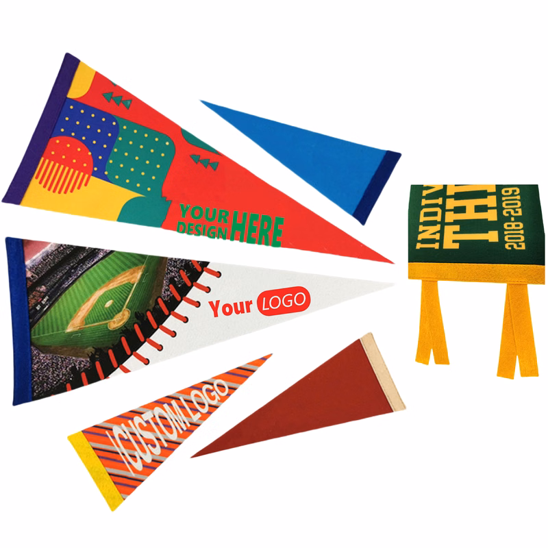 Triangle Felt Pennat Flags Custom Full Color MOQ20