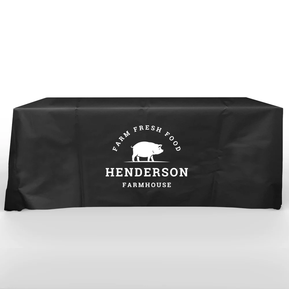 Recyclable, Non Woven 6' Flat, 4 Sided Screen Print Table Cover 1