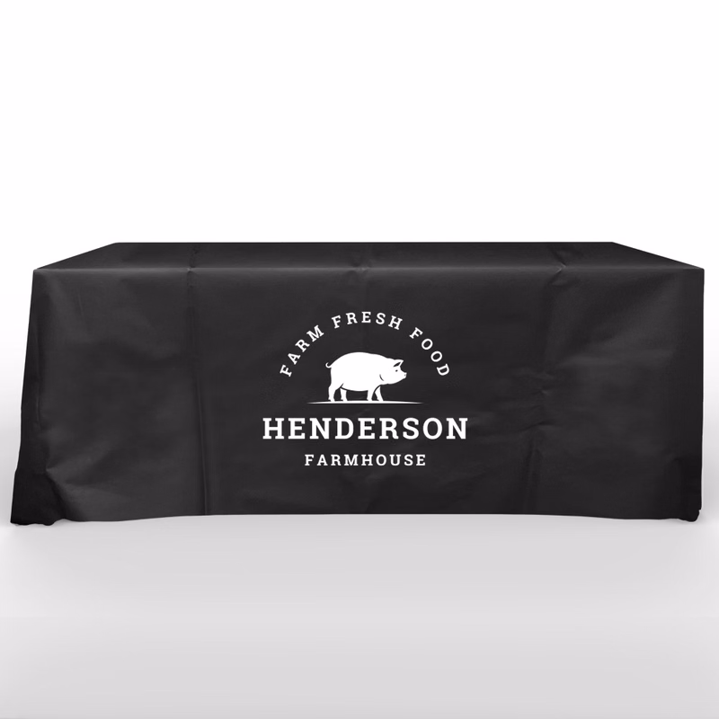 Recyclable, Non Woven 6' Flat, 4 Sided Screen Print Table Cover