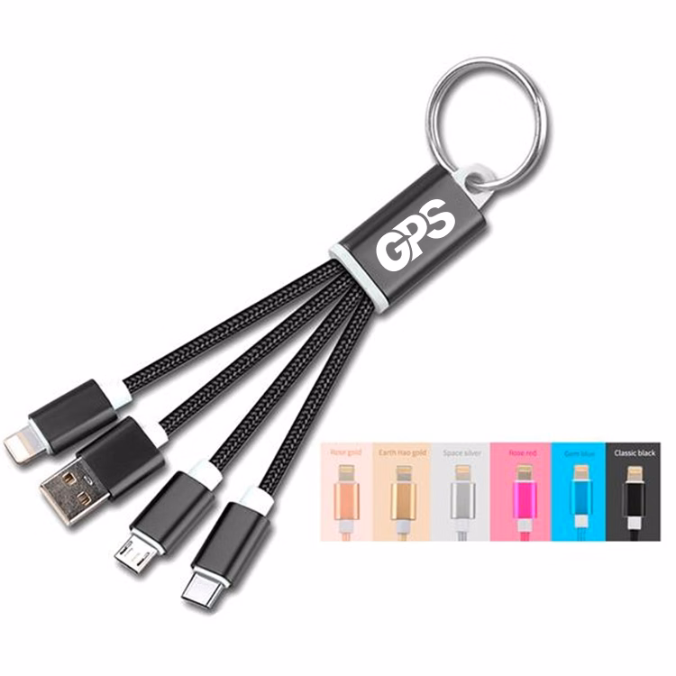 Trinity 3-in-1 Charging Cable W/Key Ring