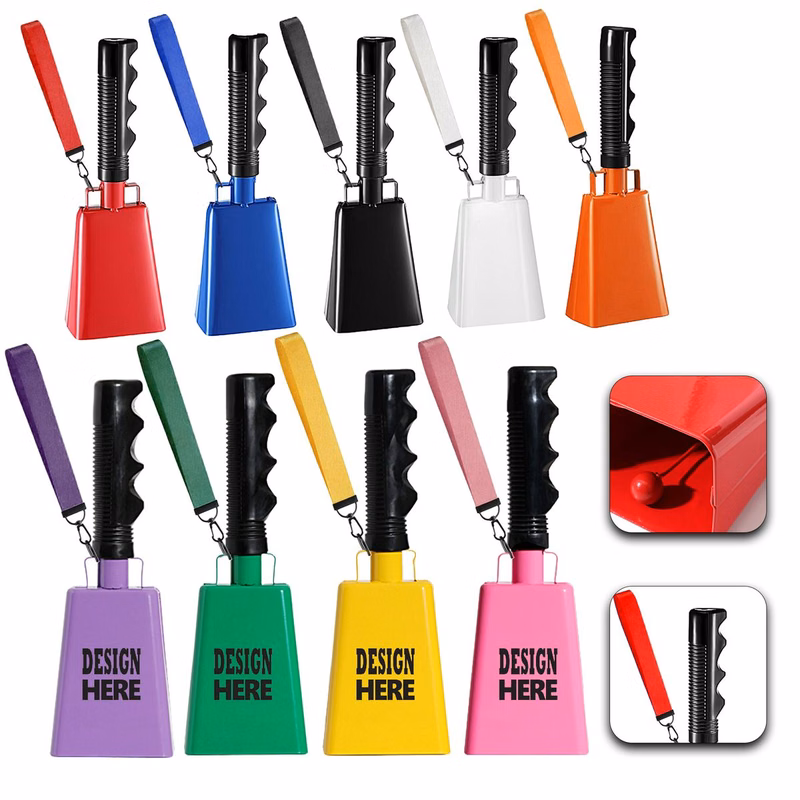 Handheld Iron Cowbell With Wrist Strap