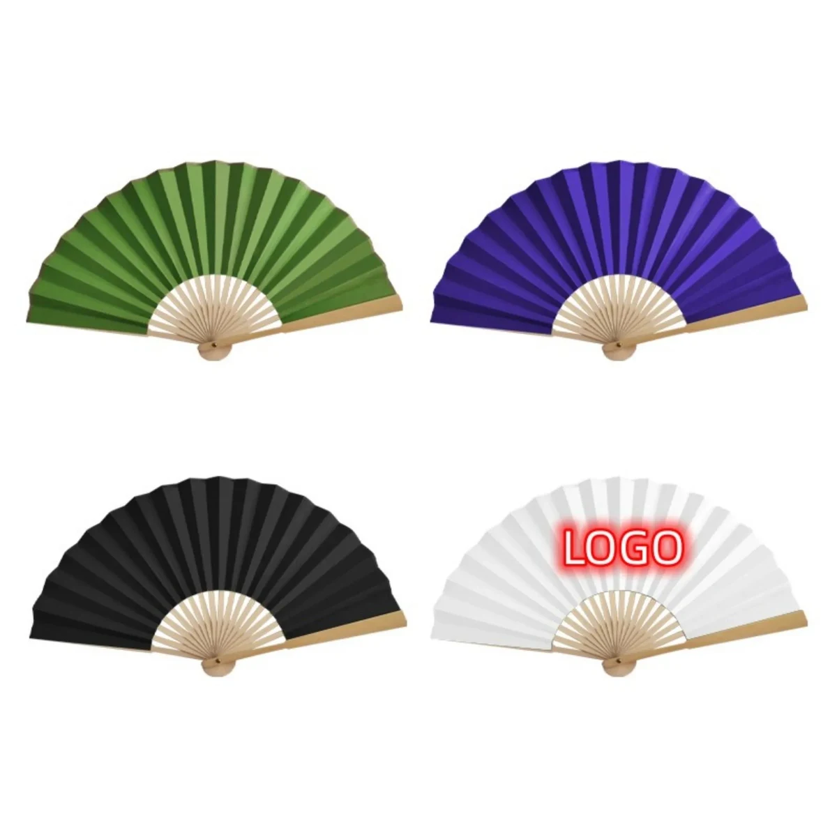 Foladble Cloth/Paper Bamboo Fan 1