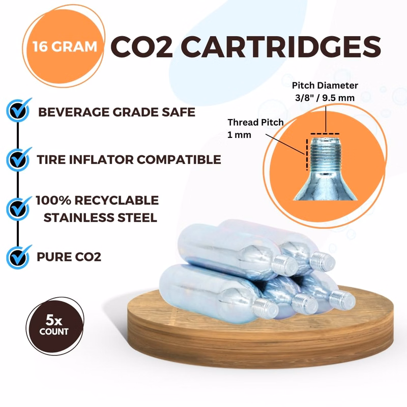 16g Beverage Grade CO2 Cartridges