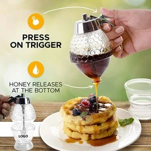 8oz Down Flow Honey Syrup Dispenser Bottle With Easy Press 1
