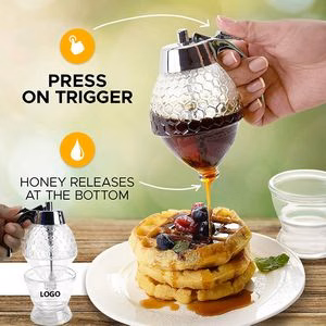 8oz Down Flow Honey Syrup Dispenser Bottle With Easy Press