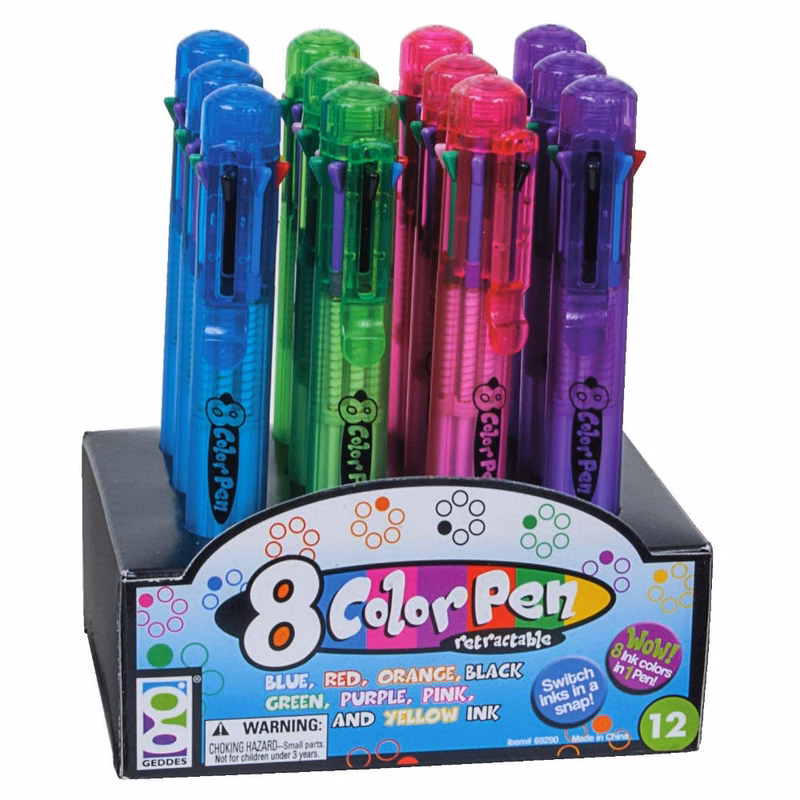8-in-1 Ballpoint Pens - Assorted 5.5"
