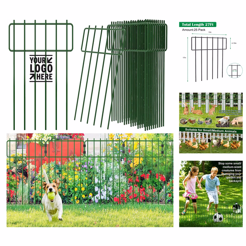 10 Pack Animal Barrier No Dig Decorative Rustproof Metal Wire Garden Fence Border 