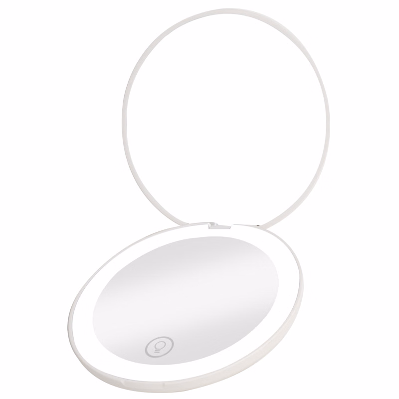 LED Tri-Color Fill Light Flip Cosmetic Mirror