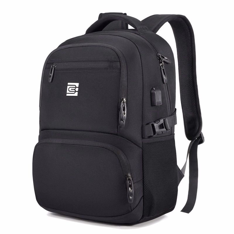 Slim Travel Laptop Backpack w/ USB Charging Port Waterproof College Computer Bag Fits 15.6'' Laptop