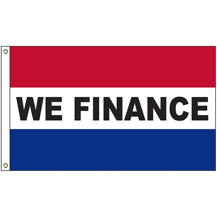 We Finance 3' x 5' Message Flag with Heading and Grommets 1