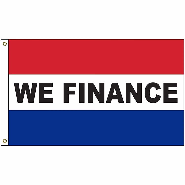 We Finance 3' x 5' Message Flag with Heading and Grommets