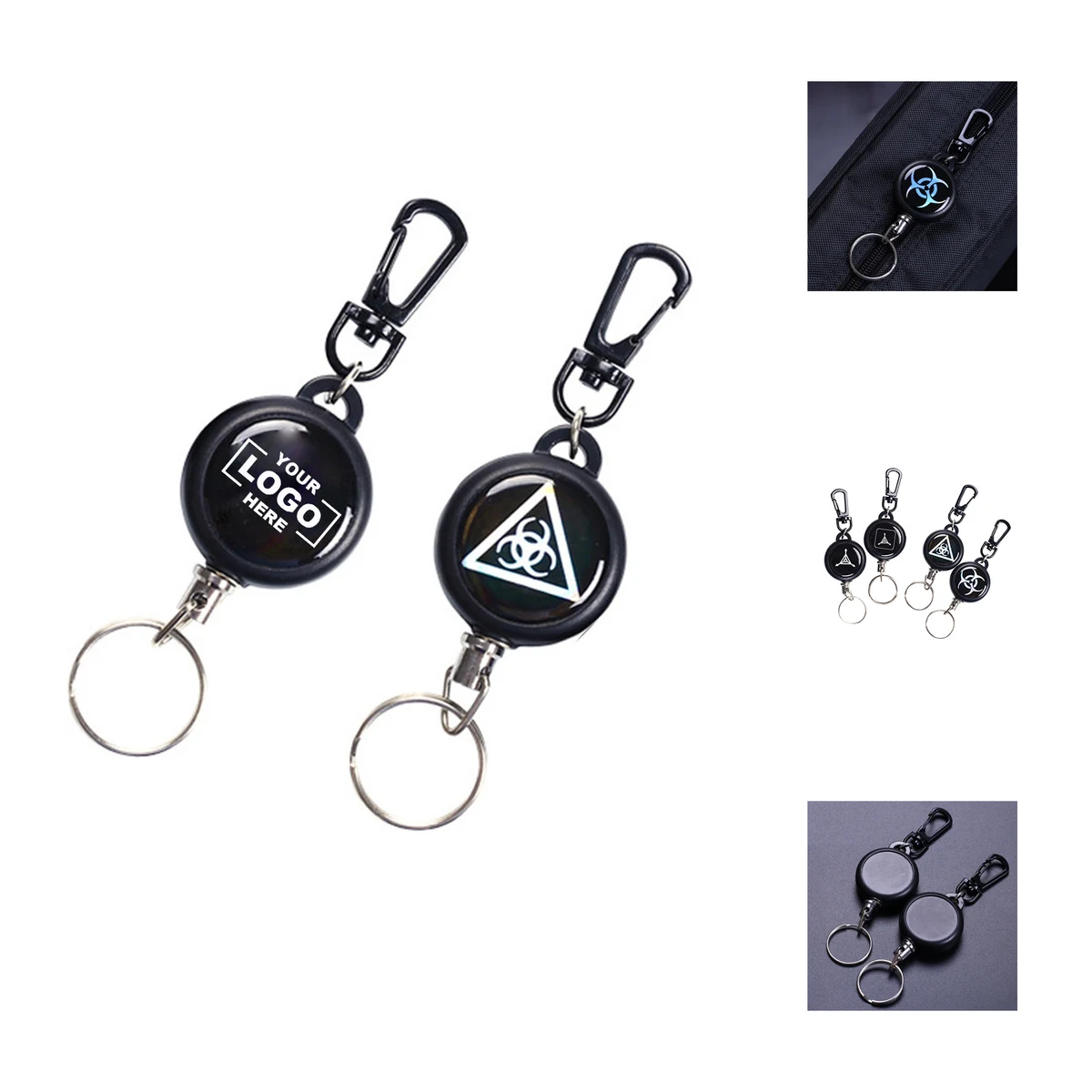 Carabiner Badge Holder with Keyring for Outdoors 1