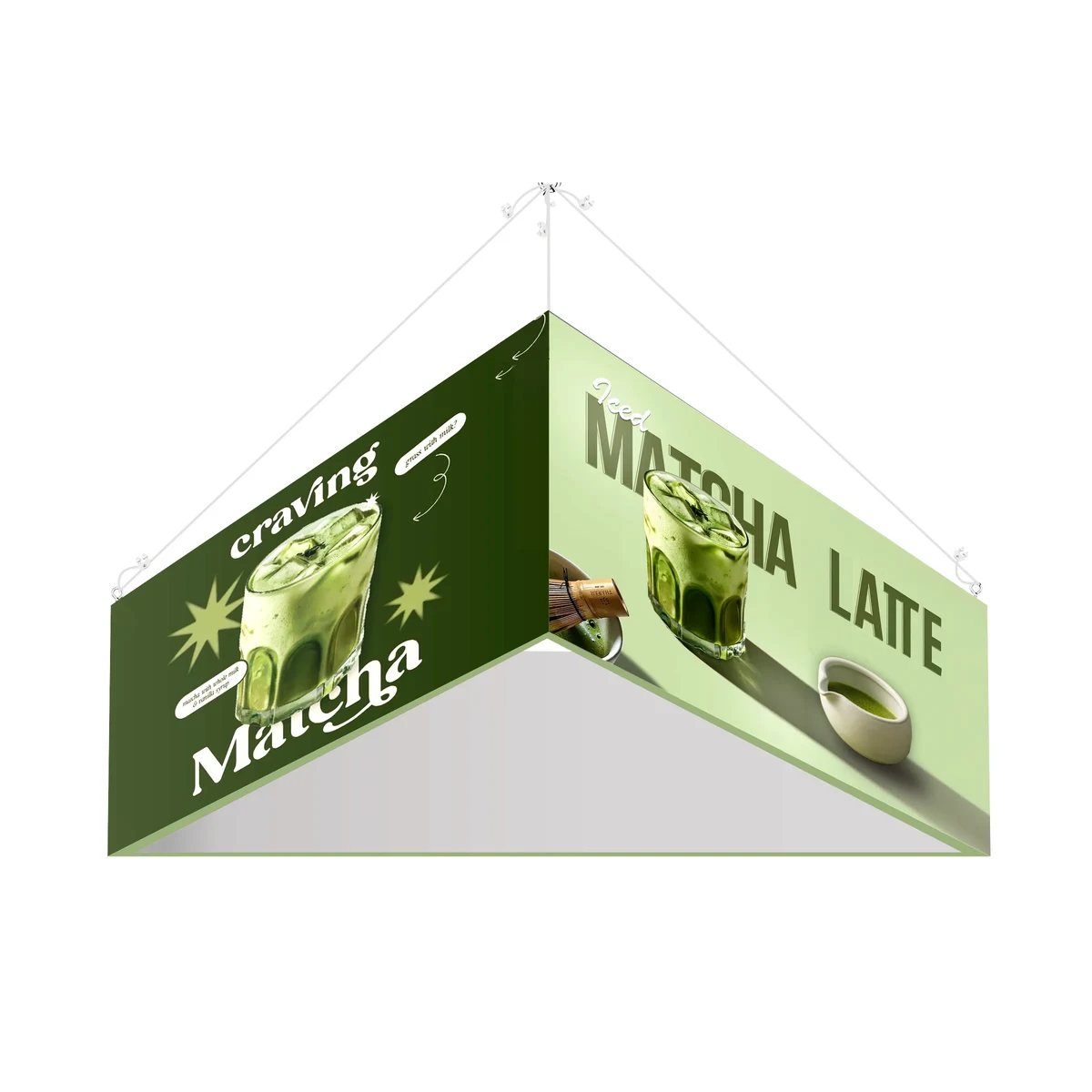 12' Triangular Hanging Banner Kit (Hardware + Banner) 1