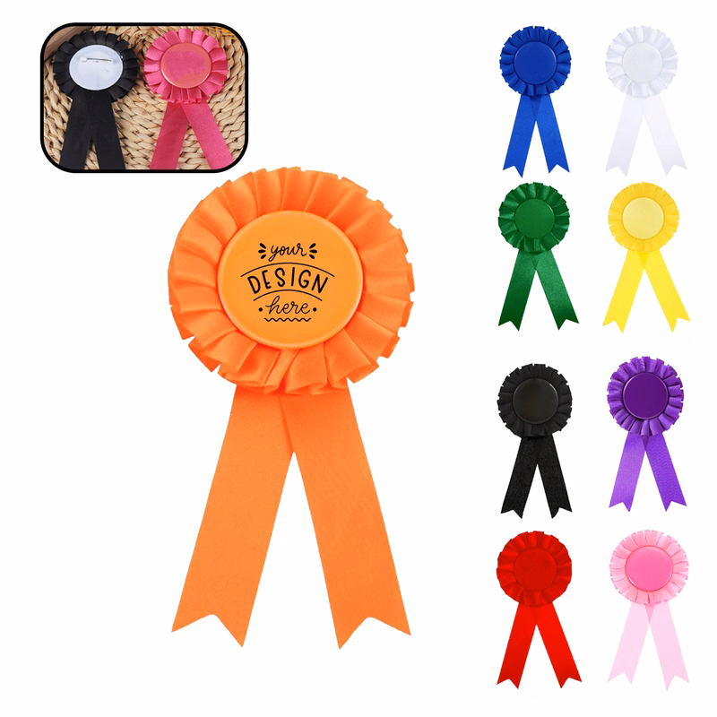 Festive Rosette Ribbon Badges