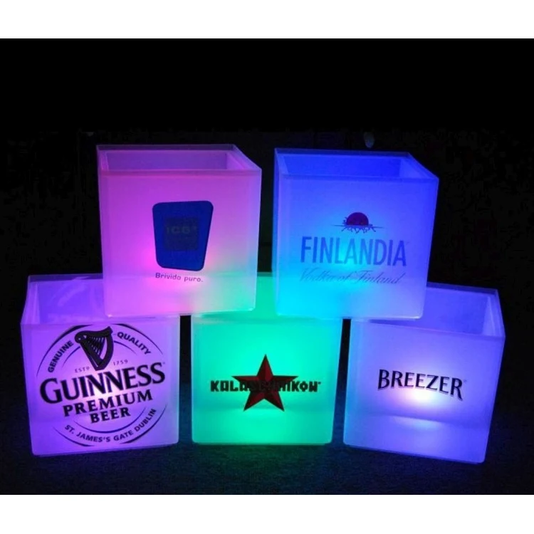 LED Luminous Beer Ice Bucket Barrel, Night Bar Beer Cooler 1