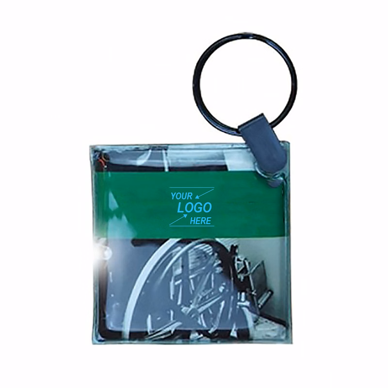 Custom PVC LED Square Keychain