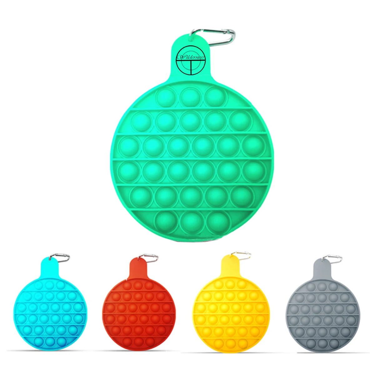 Push Pop Bubble Fidget Toy Keychain with Protruding Label 1