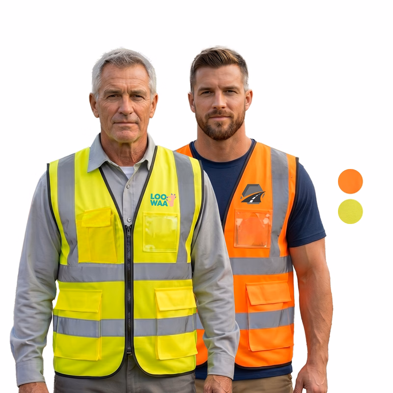 3.8oz. Knitted Class 2 Double Band Reflective Tape Safety Vest with 4 Pockets