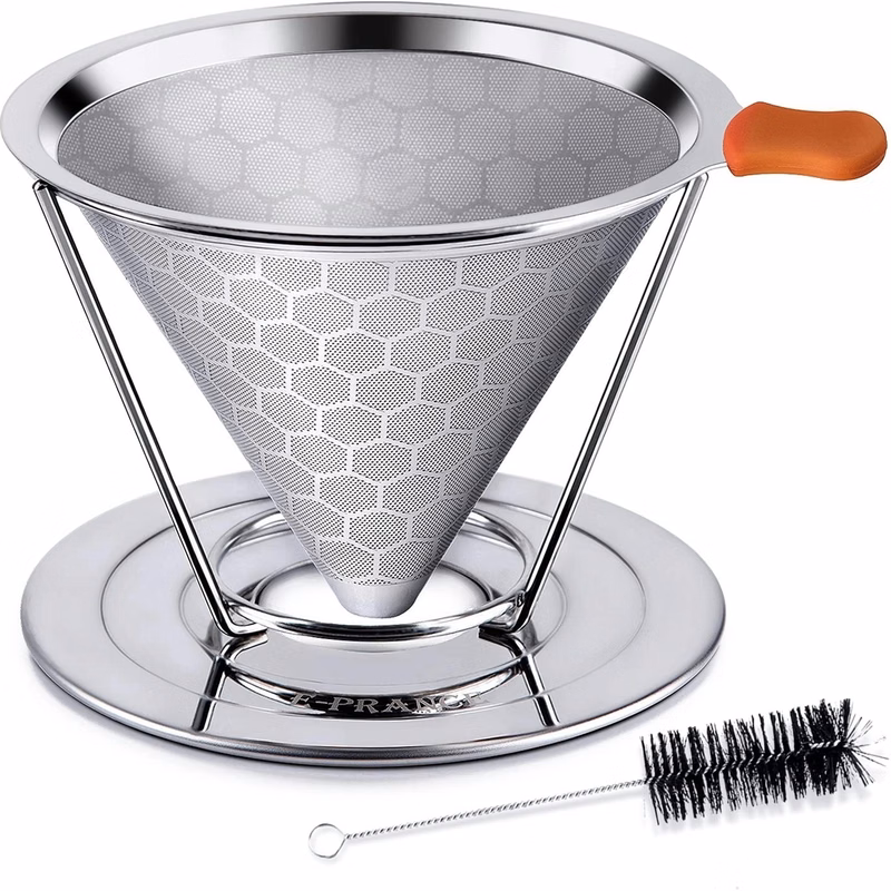Stainless Steel Pour Over Coffee Filter with Removable Cup