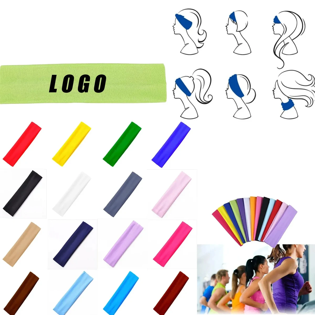 Solid High Stretch Headband Yoga Exercise Hair Accessories 1