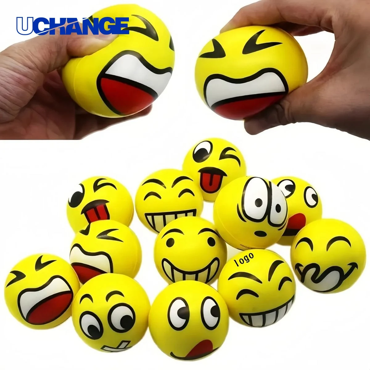 Face-Style Stress Relief Ball, custom stress ball with logo imprint 1