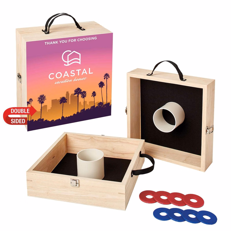 Washer Toss Game Double-Sided, 4 Red & 4 Royal Washers