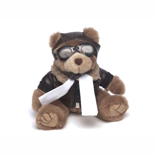 8" Brown Aviator Bear