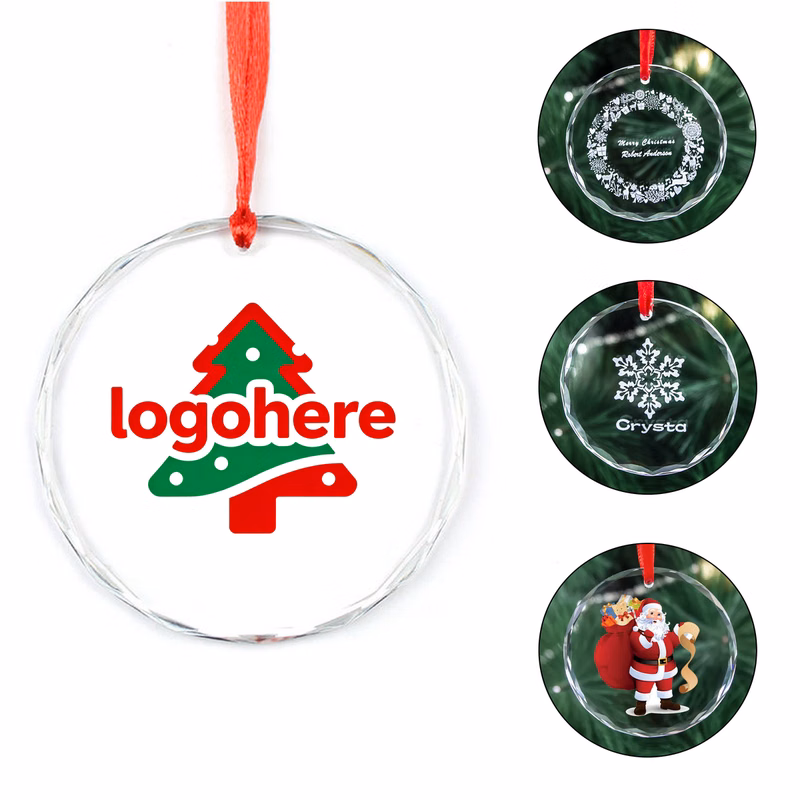 MOQ 50 Clear Round Glass Ornaments