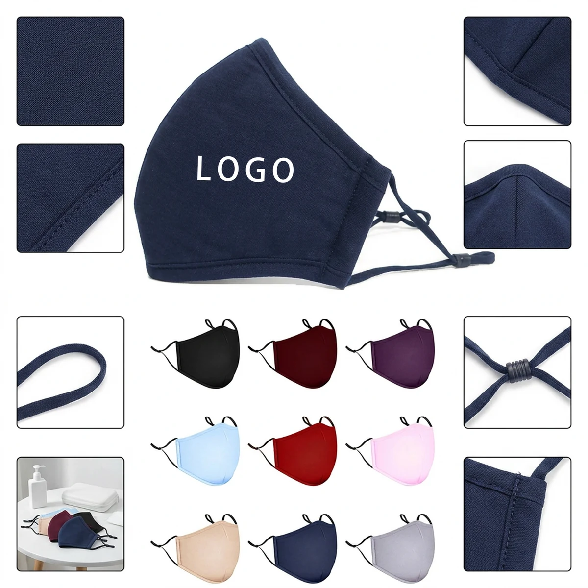 Printed Adjustable Cotton Face Mask 1