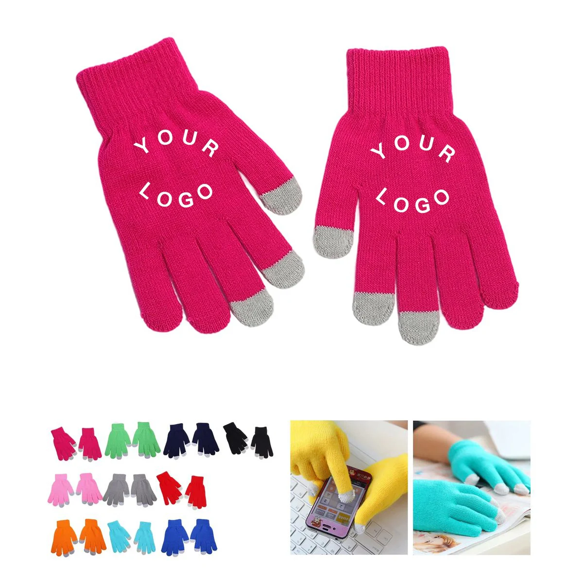 Warm Knit Gloves with Touchscreen Fingertip Design 1