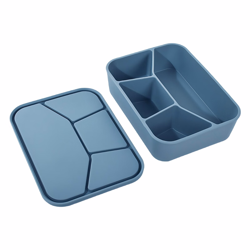 4 Compartment Silicone Lunch Box with Lid