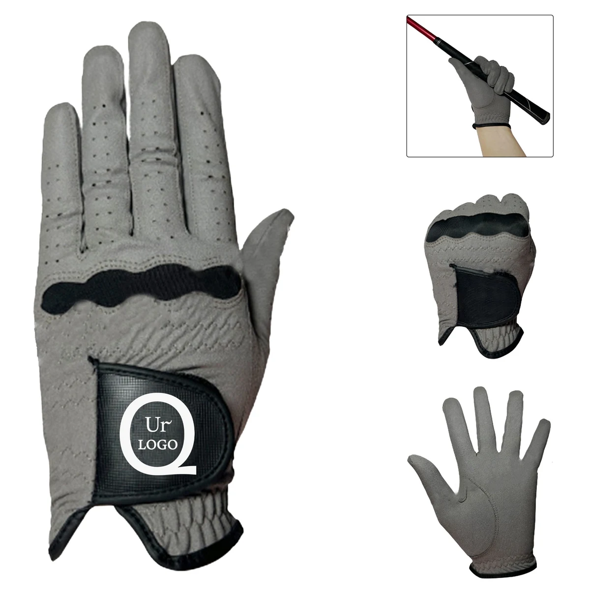 Gray Microfiber Golf Glove 1