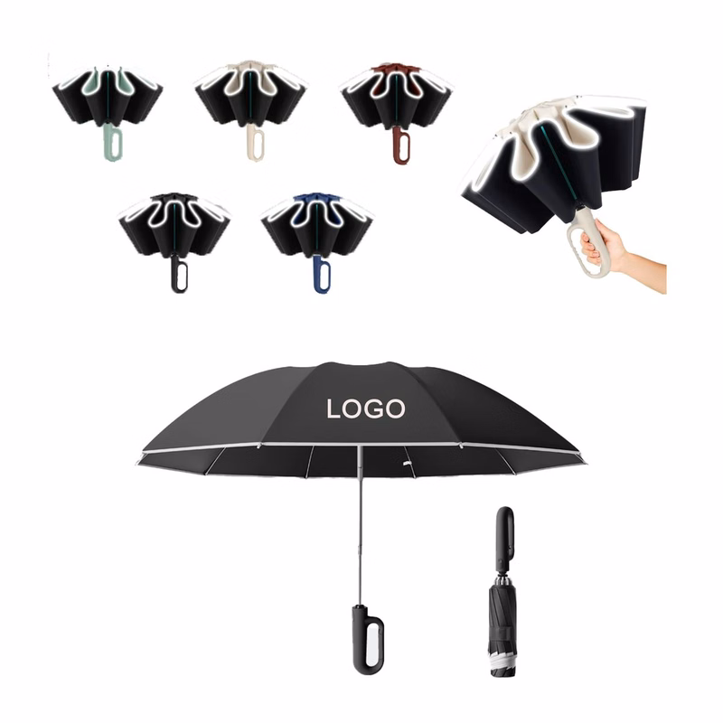 Carabiner Handle Reverse Folding Custom Logo Umbrella