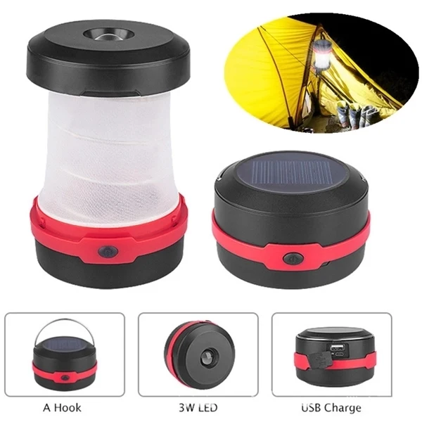 Retractable Solar Panel LED Camping Lamp 1