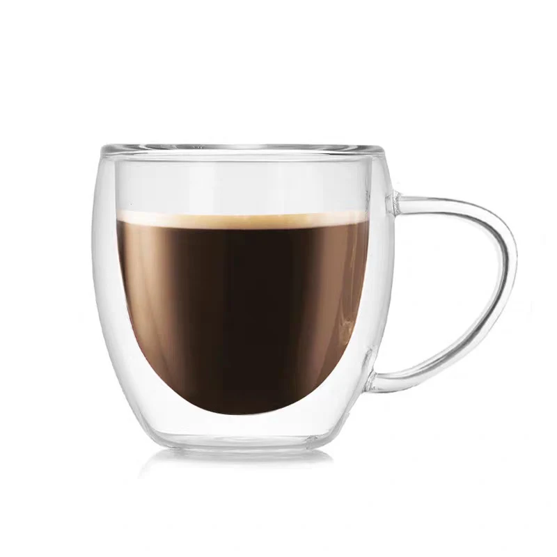Double Wall Insulated Clear Glass Coffee Cup 1