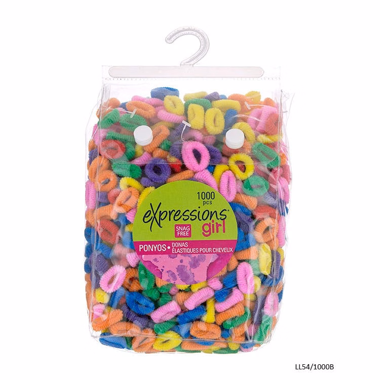 Mini Hair Ties - 1000 Pieces Assorted Colors