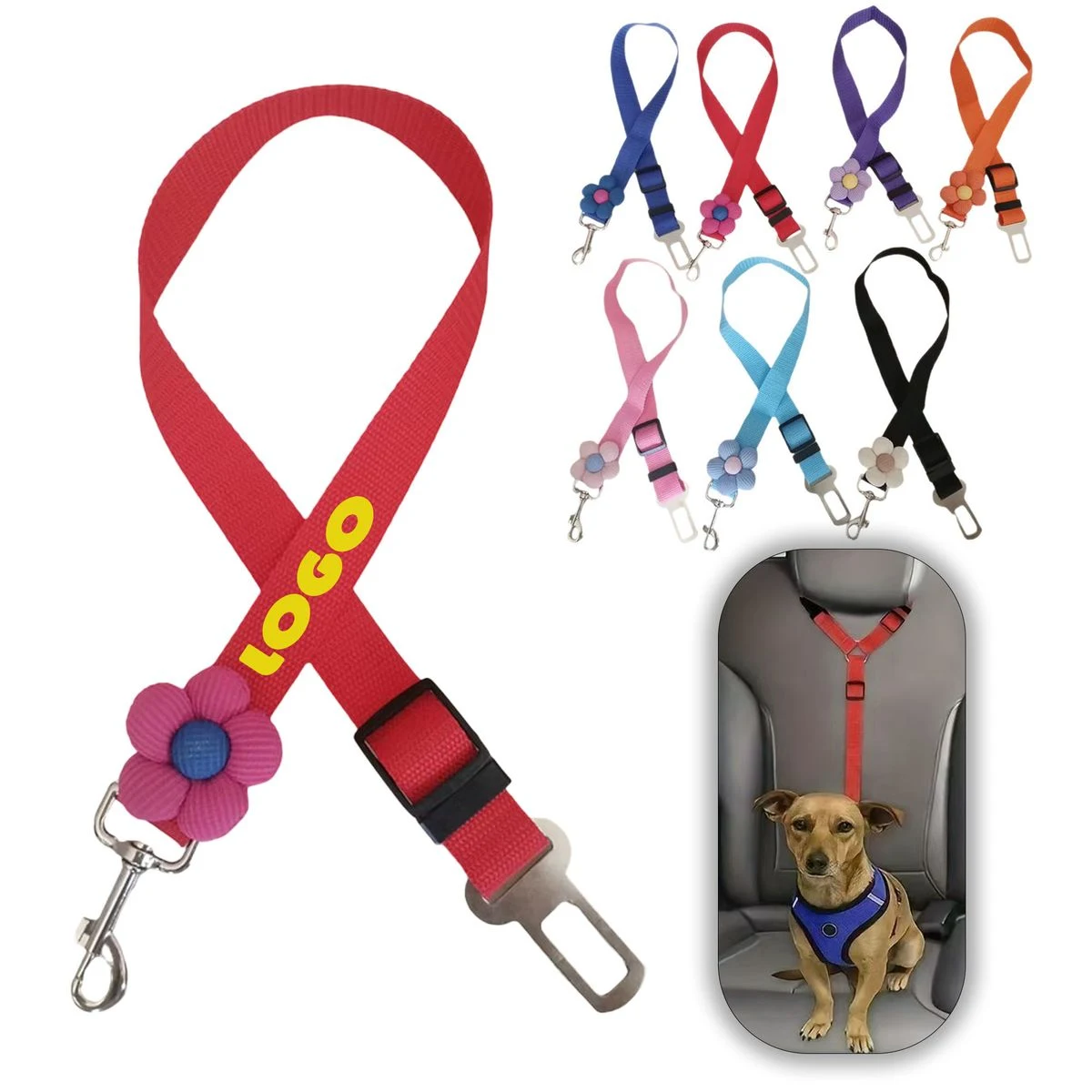 Sunflower Pet Vehicle Restraint Strap 1