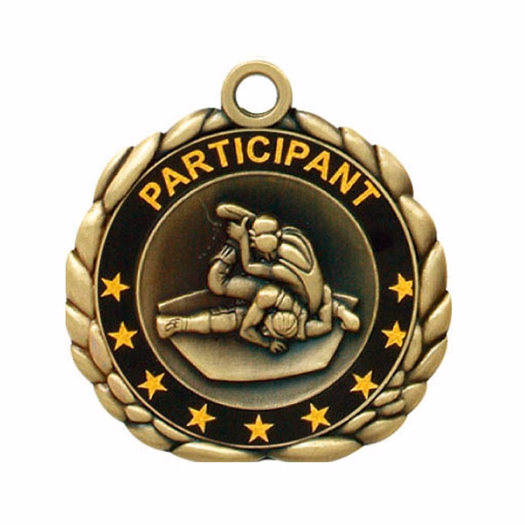 Wrestling Antique Gold QCM Medallion (2-1/2")